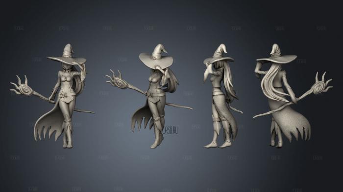 Dungeon Young Witch stl model for CNC