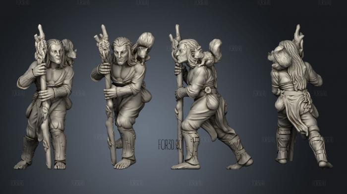 Enchanted Forest Druid stl model for CNC