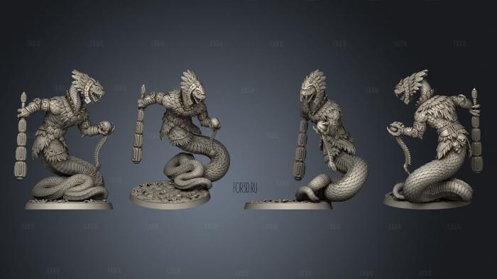 Era of the Great Serpent Yuan Ti Priest 1 base stl model for CNC
