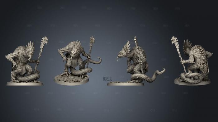 Era of the Great Serpent Yuan Ti Priest P 2 base stl model for CNC