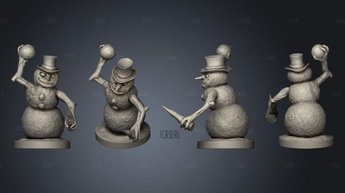 Evil Snowman evil snowman 3 stl model for CNC