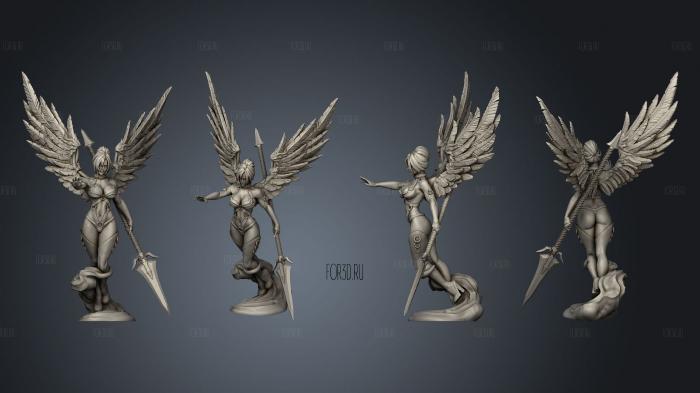 Fallen Angel Attacking 2 Variations v 3 stl model for CNC