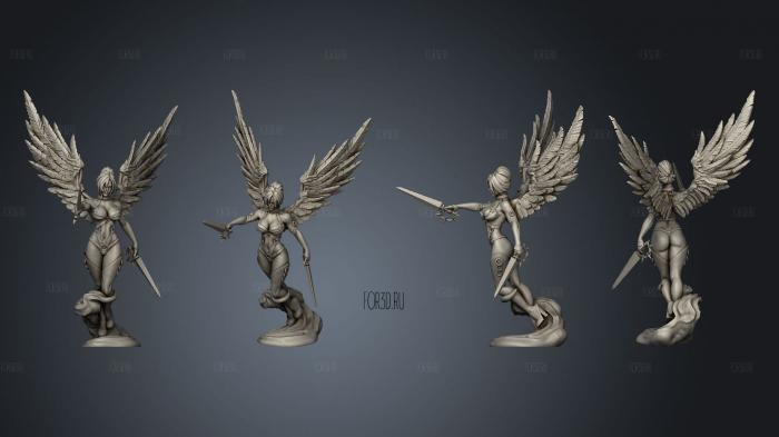 Fallen Angel Attacking 2 Variations stl model for CNC