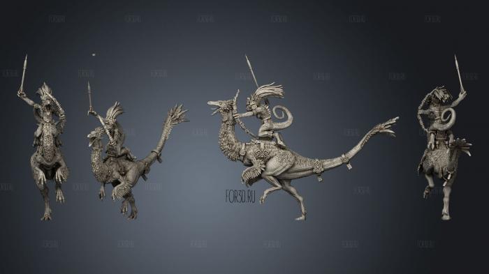 Gallimimus Riders 01 stl model for CNC