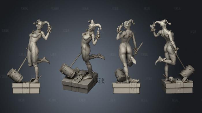 Harley Quinn 14 scale statue stl model for CNC