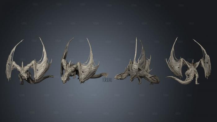 Heaven and Hell Magma Dragon Adult Full stl model for CNC