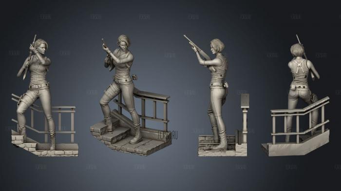 Jill Valentine Statue Resident Evil 3 stl model for CNC