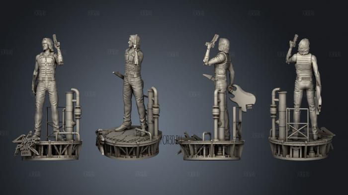 Johnny Silverhand Statue stl model for CNC