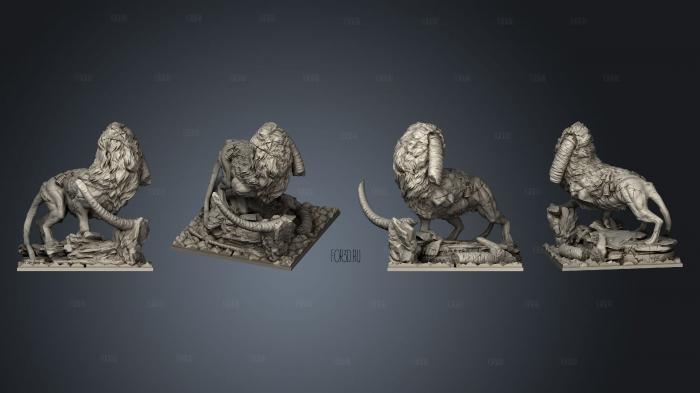 Kingdom Death Expansion Terrain LG Lion Statue 2 stl model for CNC