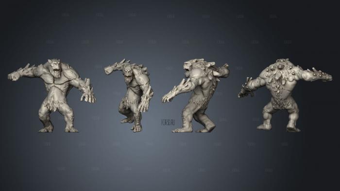 Mountain Troll Punching Large stl model for CNC