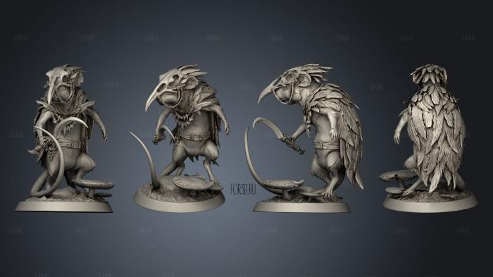 Mouse Look Right Shaman A stl model for CNC