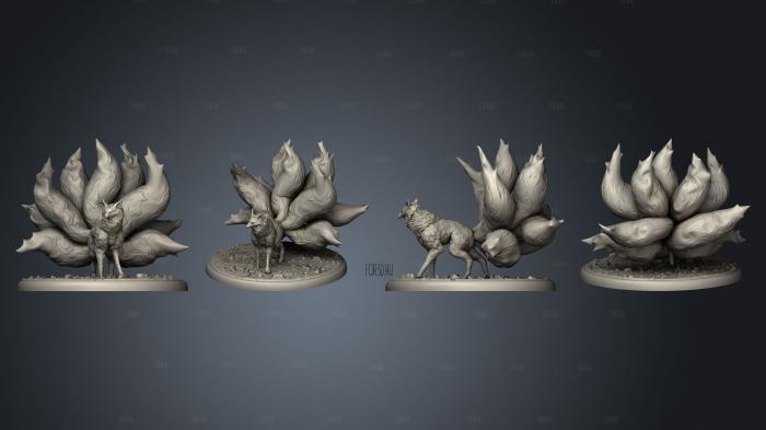 Nine Tailed Fox Large stl model for CNC