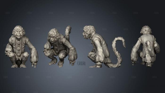 Pirate Monkey Small stl model for CNC