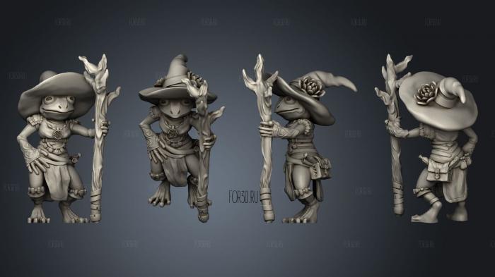 Polly Grimm Frogfolk Girl Mage stl model for CNC