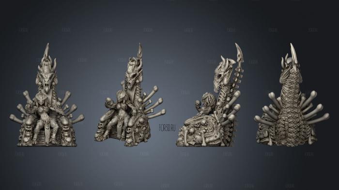 RAVEN QUEEN IN THRONE stl model for CNC