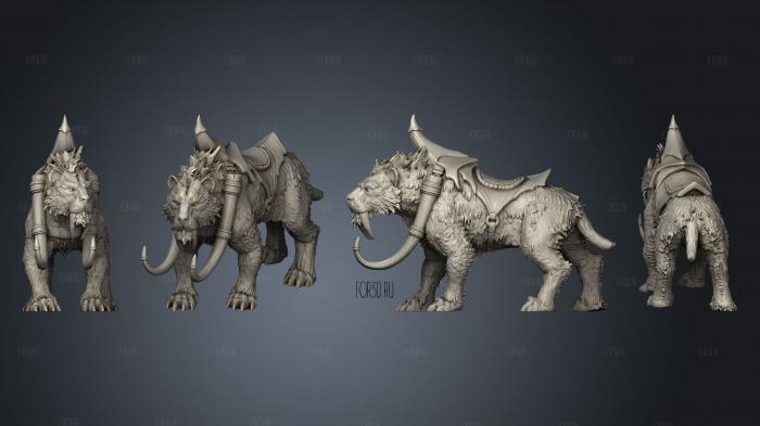 Sabretooth Tiger Mount Large stl model for CNC