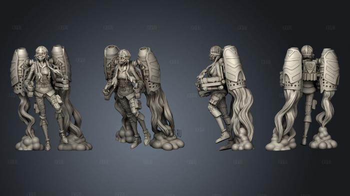 Steam Constructs Jetpack Girl Susi stl model for CNC