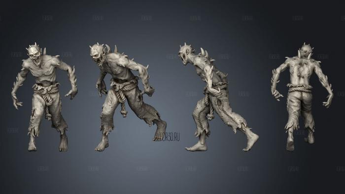 Thorn Zombie Angry stl model for CNC