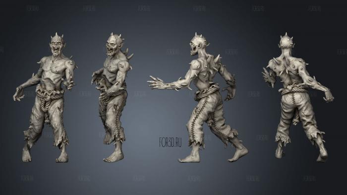 Thorn Zombie Approaching stl model for CNC