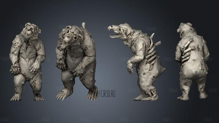 Undead Bear A stl model for CNC