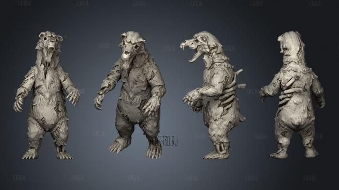 Undead Bear B stl model for CNC