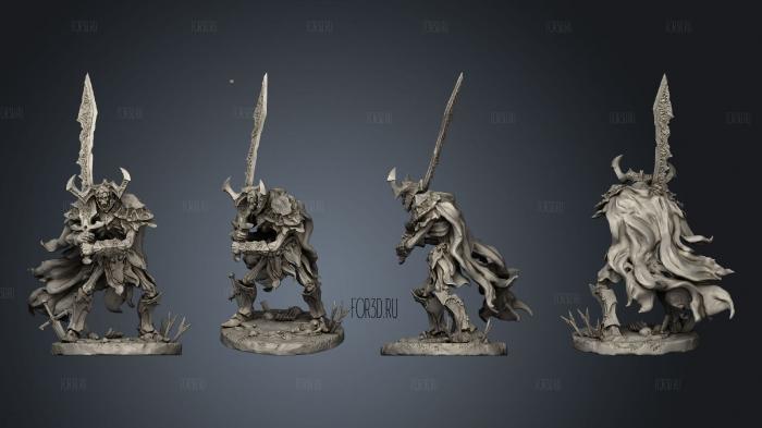 Undead Knights pose 1 3 base 01 stl model for CNC