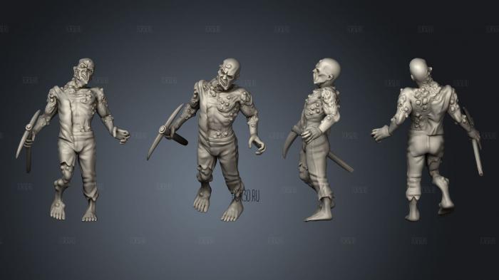 Walker Zombie 35 stl model for CNC