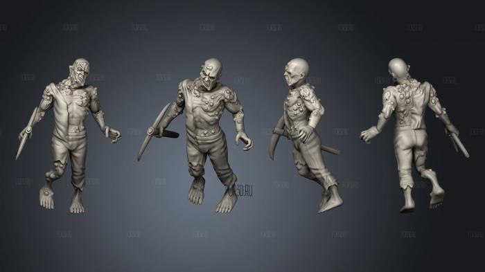 Walker Zombie 36 stl model for CNC