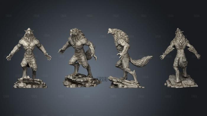 Werewolf Warrior Howling stl model for CNC