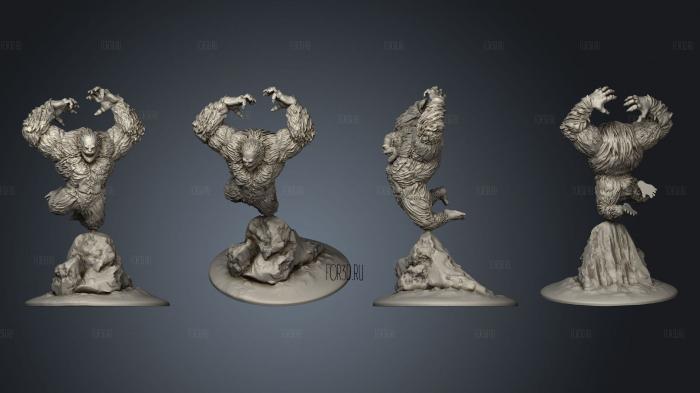 Yeti Abomination Attacking Huge stl model for CNC