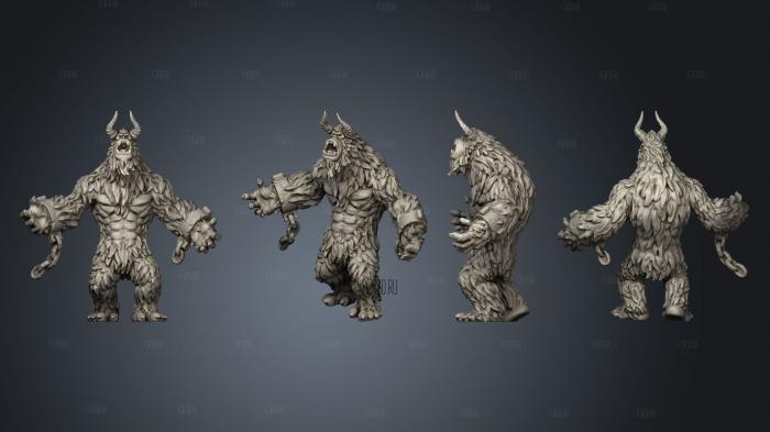 Yeti Roaring Large stl model for CNC