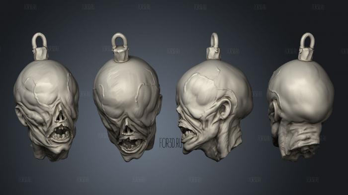 Zombie Bauble stl model for CNC