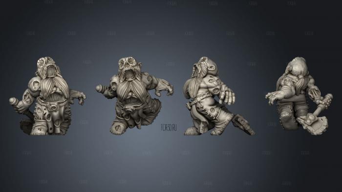 Zombie Dwarves v 3 stl model for CNC