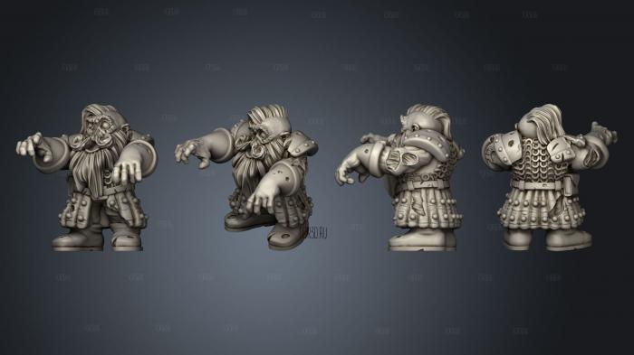 Zombie Dwarves stl model for CNC