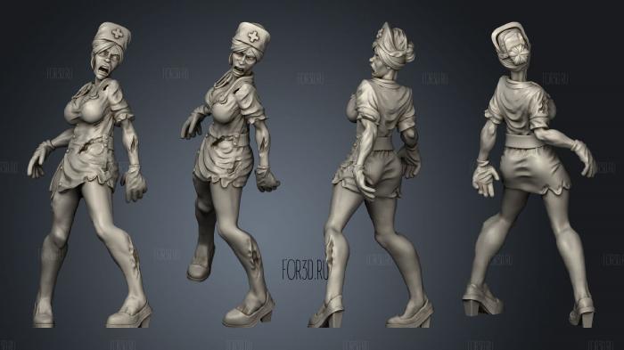 Zombie Nurse V 3 stl model for CNC