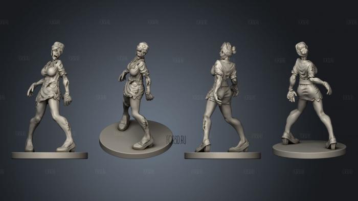 Zombie Nurse stl model for CNC