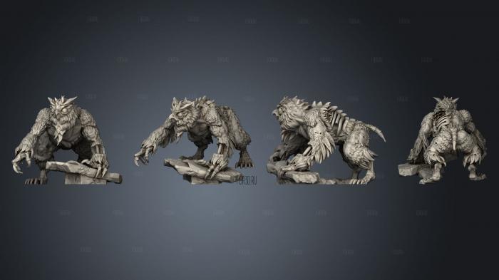 Zombie Owlbear Following Large stl model for CNC