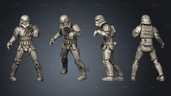 Zombie Trooper Horde 01 stl model for CNC