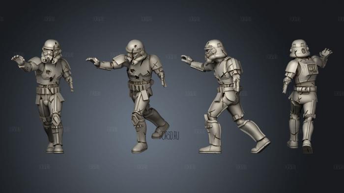 Zombie Trooper Horde 02 stl model for CNC