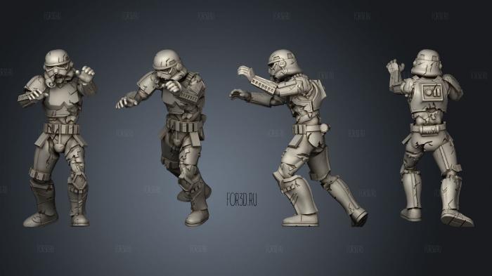 Zombie Trooper Horde stl model for CNC