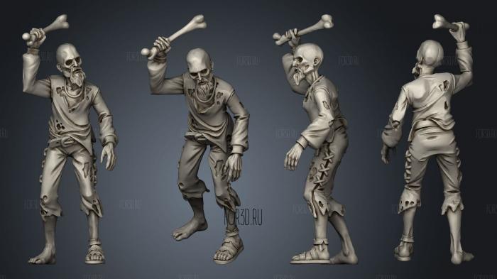 Zombie 22 stl model for CNC