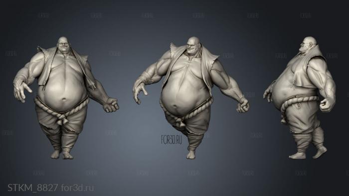 Fat Muscle Man stl model for CNC