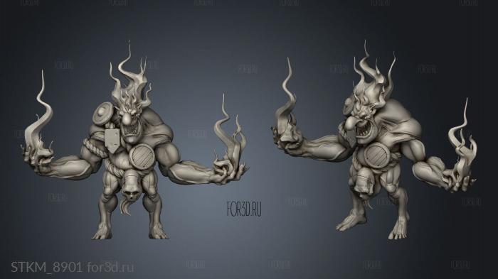 Fire troll stl model for CNC