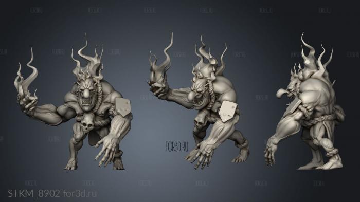 Fire troll stl model for CNC