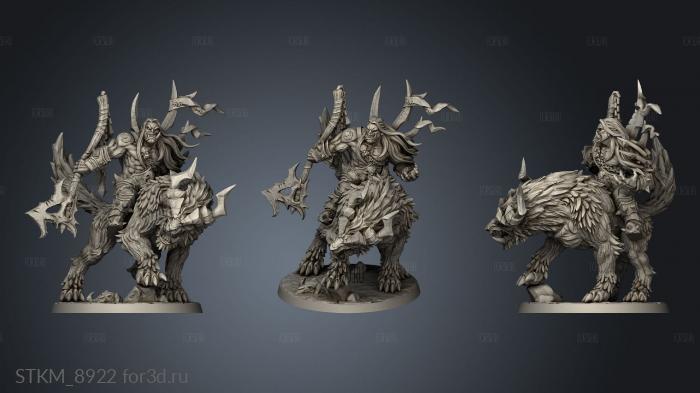 Orc Barbarian AG Gorefang the Worg stl model for CNC