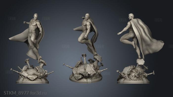 Superman in attack jump stl model for CNC