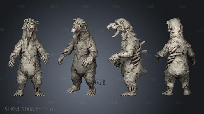 The Lost Cave Throwback Undead Bears stl model for CNC