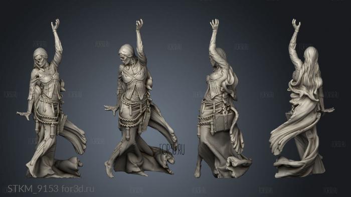 Lich Female Empress the Undead Thicker for Spell Mesh stl model for CNC