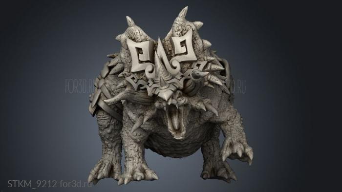 ancestral cuatl lord on torosaurus stl model for CNC