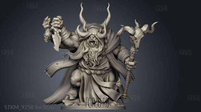 Warlock Minotaur stl model for CNC